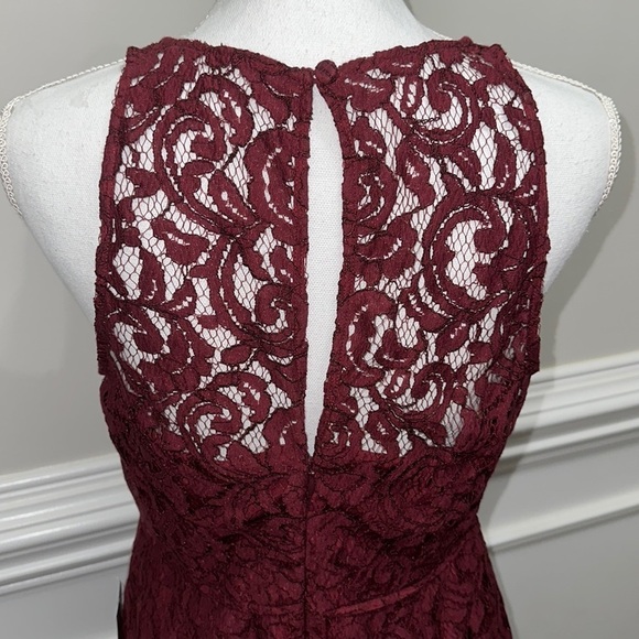 NWT J. Crew Pamela in Leaver Lace Wine Color Midi Dress sz 10 - Picture 6 of 10